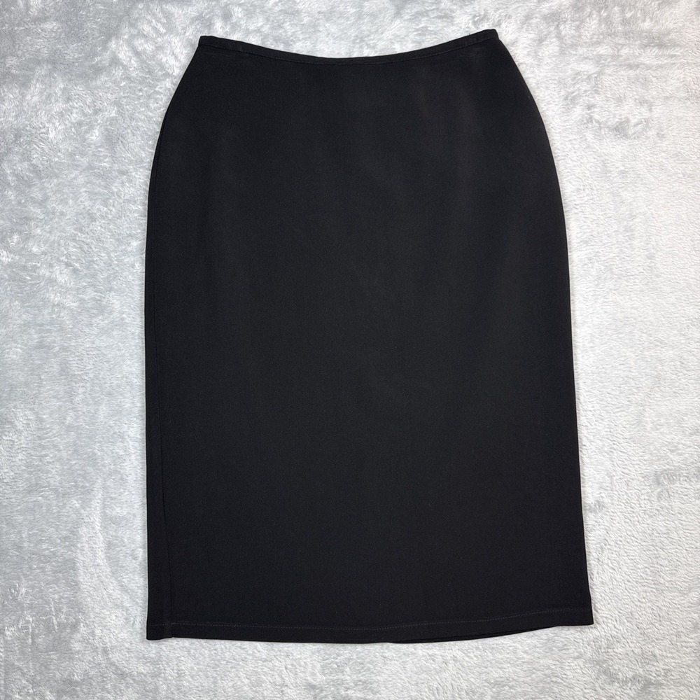 Vintage Soda Blu Skirt Womens M Black Pencil Straight Slit Classic‎ Office 90s